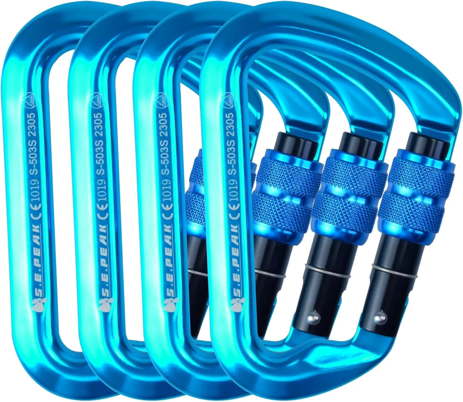 SEPEAK UIAA 30kN Locking Climbing Carabiner, Professional Heavy Duty Screwgate Clip for Outdoor Climbing, Mountaineering, Rappelling, Camping, Hiking, Swing,Large D Carabiner Hook/6744lb
