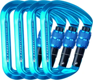 SEPEAK UIAA 30kN Locking Climbing Carabiner, Professional Heavy Duty Screwgate Clip for Outdoor Climbing, Mountaineering, Rappelling, Camping, Hiking, Swing,Large D Carabiner Hook/6744lb