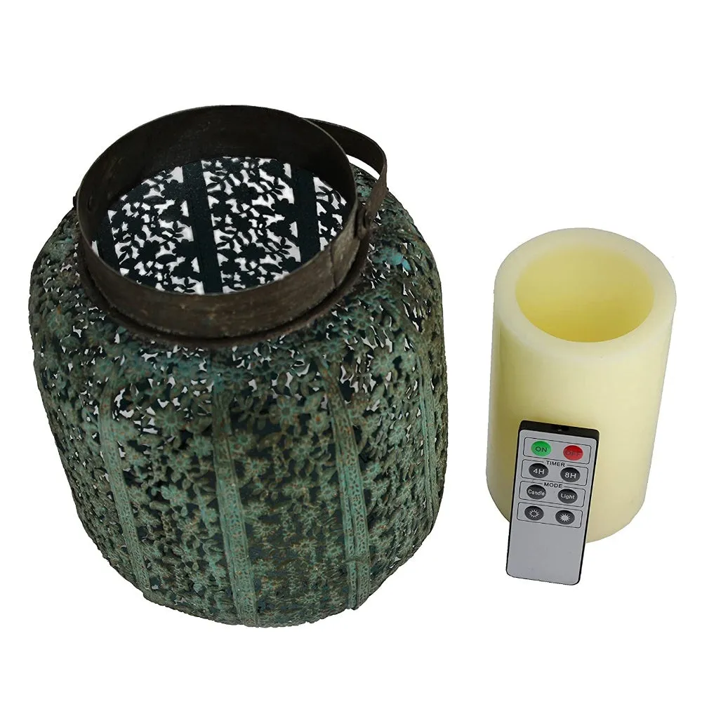 ShadaTeal Lantern with Remote Control Flameless Candle - Pack of 2 sets