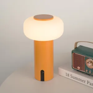 Shower Lamp Waterproof, Outdoor Cordless Table Lamp Rechargeable, Portable Battery Operated Lamp, Touch Dimmable Night Light for Bedroom/Patio/Dinning/Camping (Orange)
