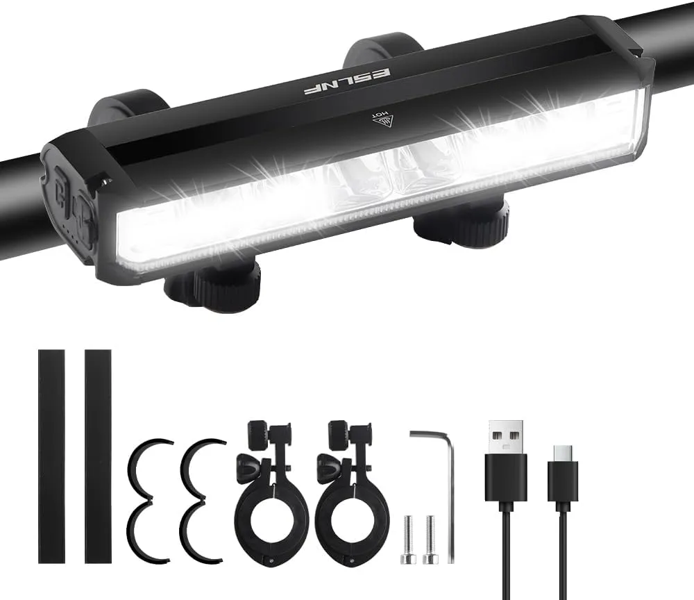 Sidaqi 1800Lumen Bike Lights Super Bright Bicycle Light with 5 Modes USB Rechargeable Bicycle Headlight Waterproof Bike Headlight for Night Riding