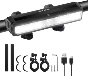 Sidaqi 1800Lumen Bike Lights Super Bright Bicycle Light with 5 Modes USB Rechargeable Bicycle Headlight Waterproof Bike Headlight for Night Riding