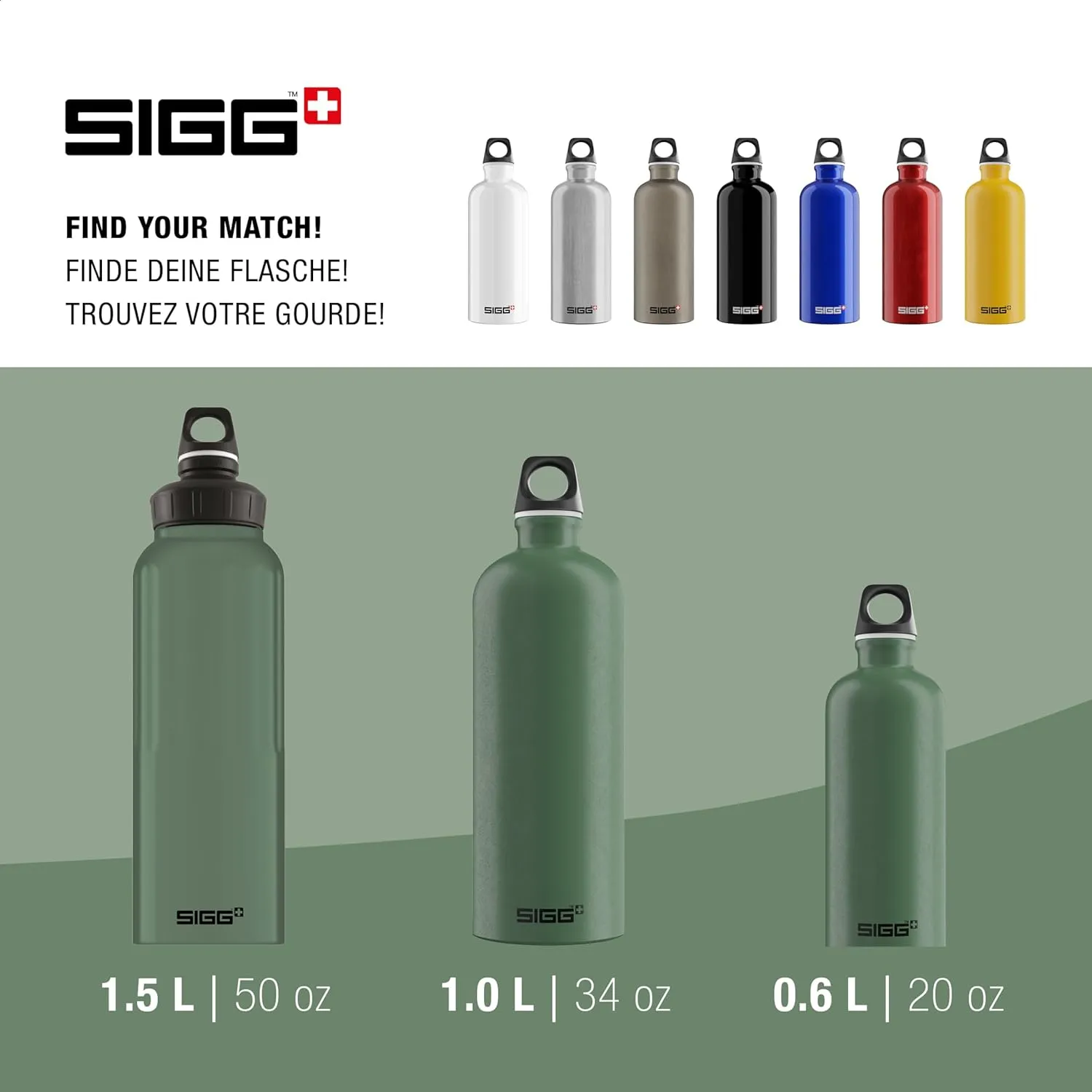 SIGG - Recycled Metal Water Bottle - Traveller - Made in Switzerland - Carbonated Drinks - BPA-Free - 20 Oz