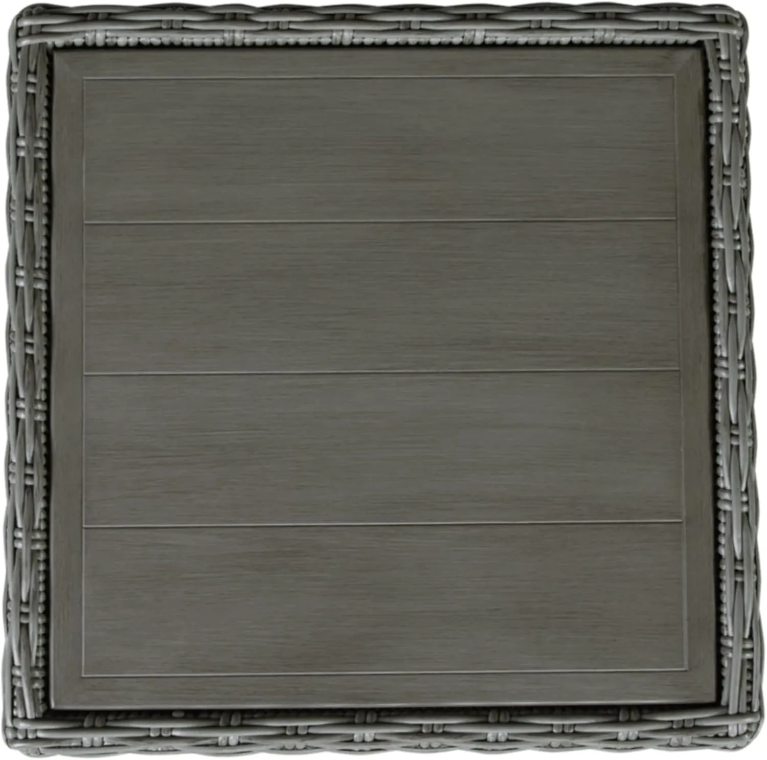 Signature Design by Ashley Elite Park Outdoor Wicker Patio End Table, Gray