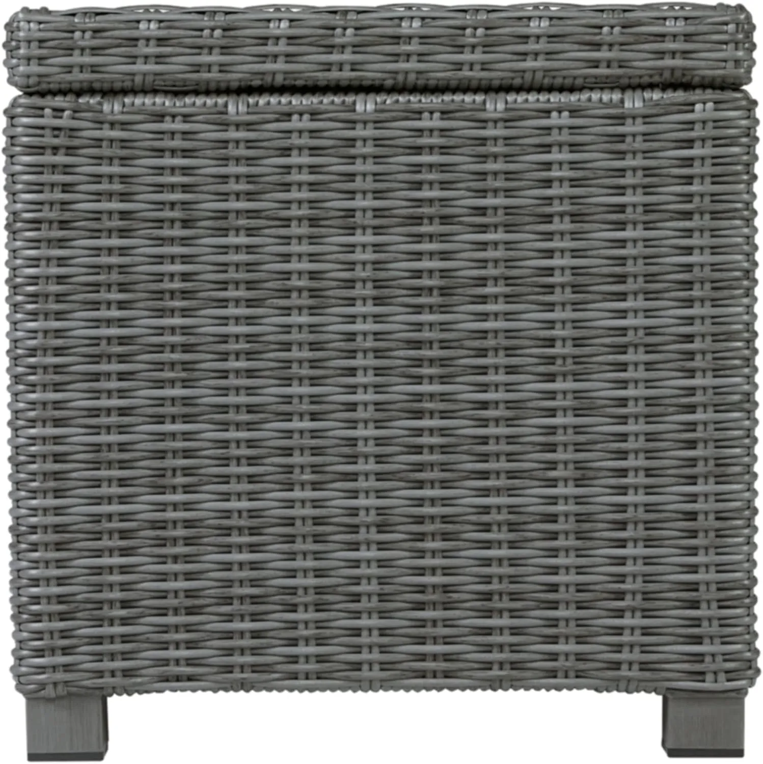 Signature Design by Ashley Elite Park Outdoor Wicker Patio End Table, Gray