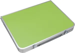 Simple Folding Aluminium Alloy Table Lightweight Portable Computer Desk for Camping BBQ Travel Outdoor Use Easy to Clean No Tools Required Green