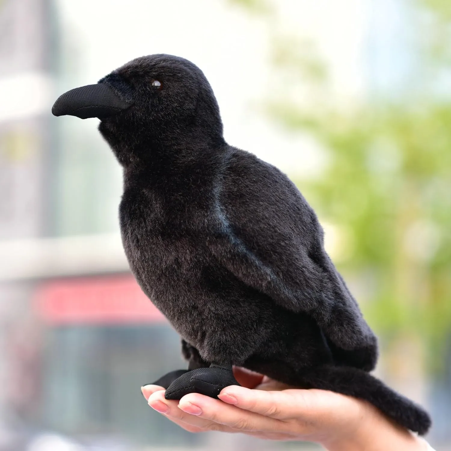 Simulation Crow Plush Toy. Stuffed Animal Bird Doll. There are Aluminum Wires on Both feet for Standing Firmly. (There are Aluminum Wires on Both feet and it can Stand Firmly.)