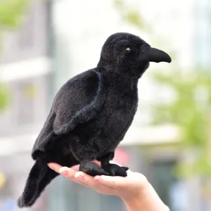 Simulation Crow Plush Toy. Stuffed Animal Bird Doll. There are Aluminum Wires on Both feet for Standing Firmly. (There are Aluminum Wires on Both feet and it can Stand Firmly.)