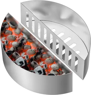 Skyflame 2 PCS Stainless Steel Charcoal Basket Holder, 2-IN-1 BBQ Grilling Accessories Compatible with Weber/Napoleon 22" / 26" Kettle Grill