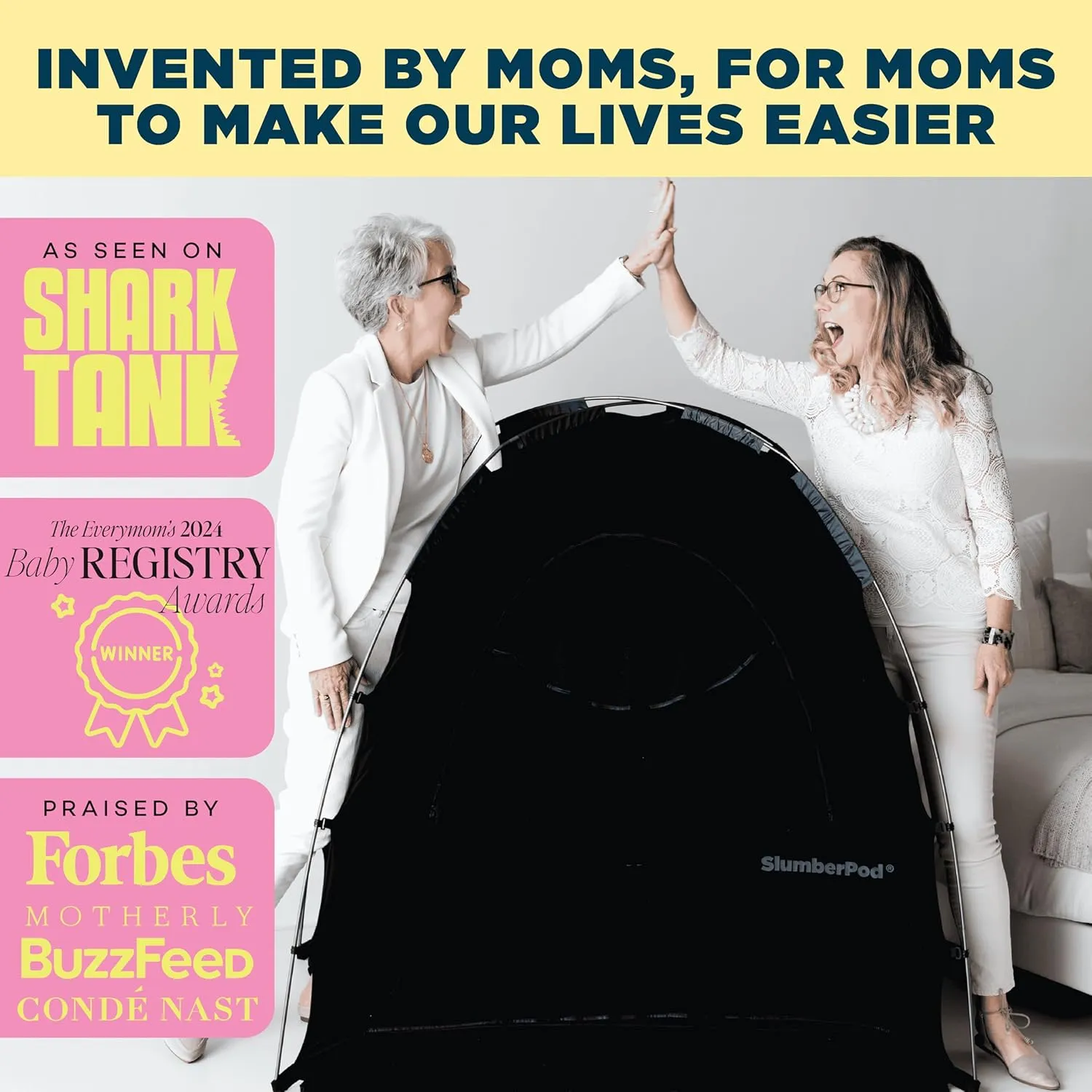 SlumberPod The Original Blackout Sleep Tent Travel Essential for Babies and Toddlers, Mini Crib and Pack N Play Cover, Sleep Pod for Kids with Monitor Pouch and Fan Pouch, Blocks 95%  Light, Black