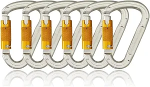 SOB Auto Locking Climbing Carabiner Clips,Heavy Duty Asymmetrical Carabiner Connector Used for Rappelling Gear Rescue Outdoor Projects Dog Leash