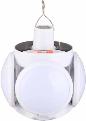 Solar LED Camping Lantern,Portable Tent Lamp with Hanging Hook, Folding LED Football Bulbs Rechargeable USB Camping Lights for Home,Office,Tent,Car,Emergency Outages