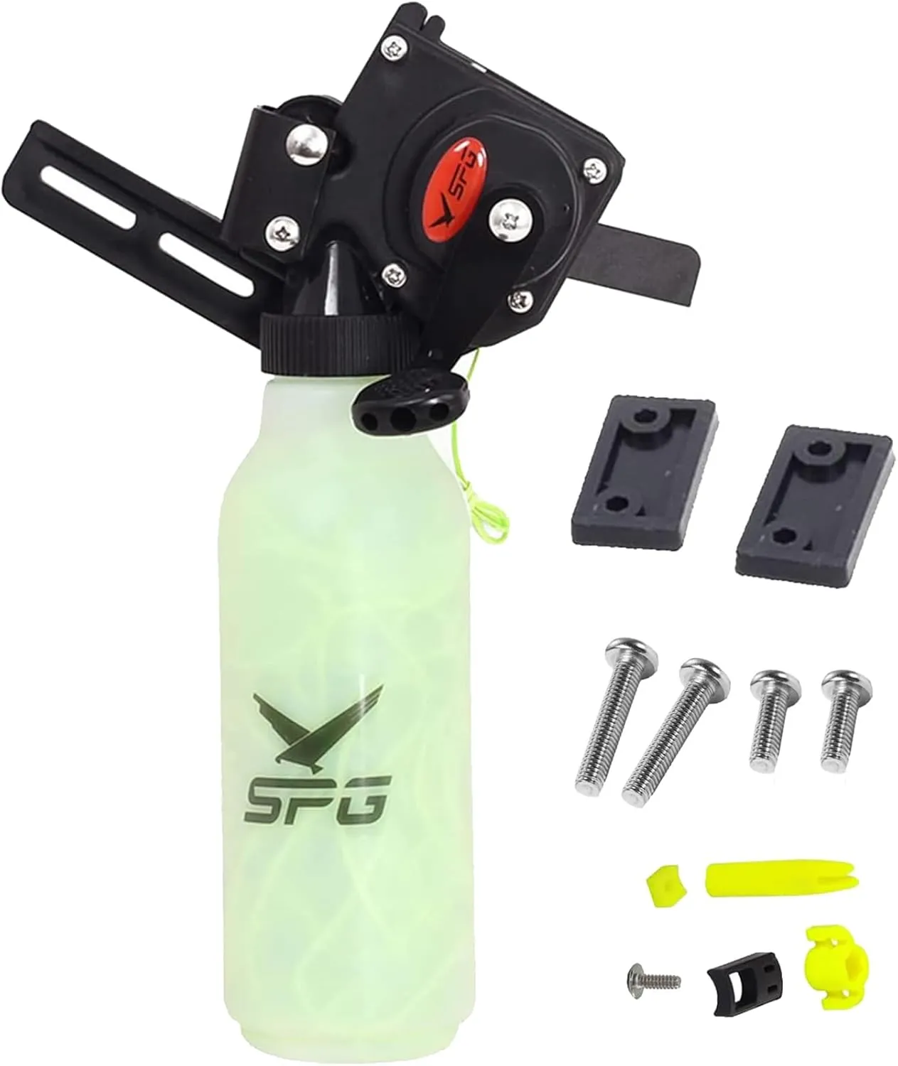SOPOGER Bowfishing Reel for Recurve and Compound Bow, Bottle Style Bow Fishing Reel Kits with 40 Meters Smooth Dacron Line for Small and Big Fish
