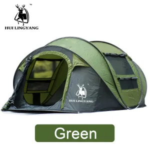 Spaces Family Efficient communication Windproof Persons Tent Automatic Outdoor Large Camping HUILINGYANG Express shipping Tent Open Quick Camping Tent Picnic 3-4