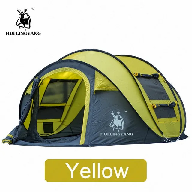 Spaces Family Efficient communication Windproof Persons Tent Automatic Outdoor Large Camping HUILINGYANG Express shipping Tent Open Quick Camping Tent Picnic 3-4