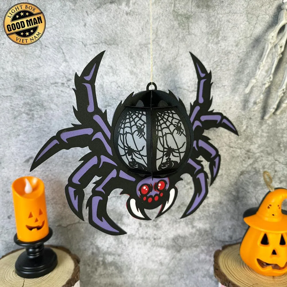 Spider - 3D Spider Lantern File - Cricut File 2 - LightBoxGoodMan