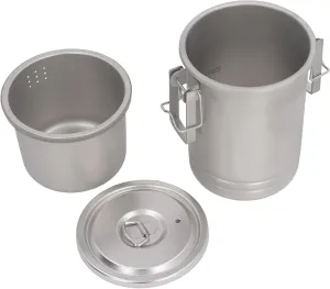 Stainless Steel Camping Cooking Pot Portability Boiling Steaming Outdoor Camping