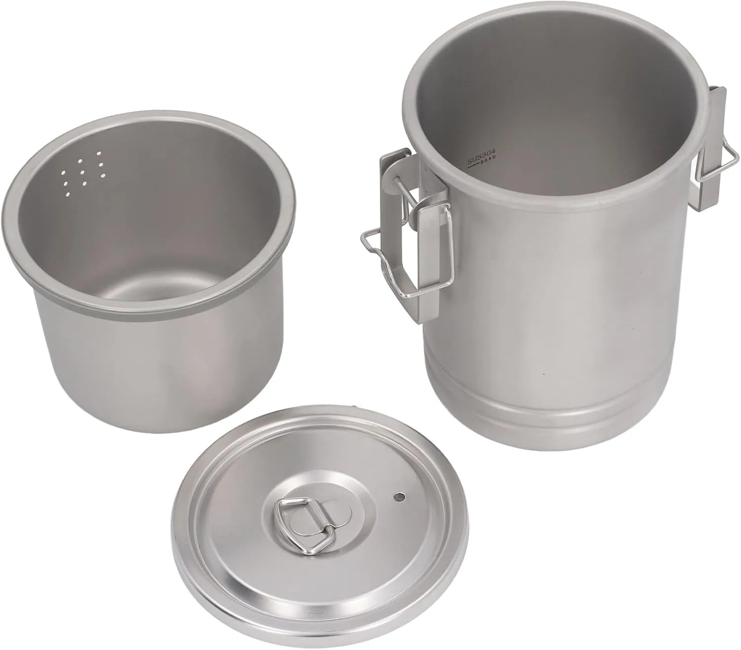 Stainless Steel Camping Cooking Pot Portability Boiling Steaming Outdoor Camping