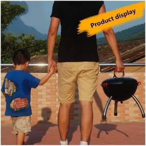 Stainless Steel Camping Folding BBQ Grill, Portable Charcoal & Fire Pit for Outdoor Cooking and Bonfires, 5KG