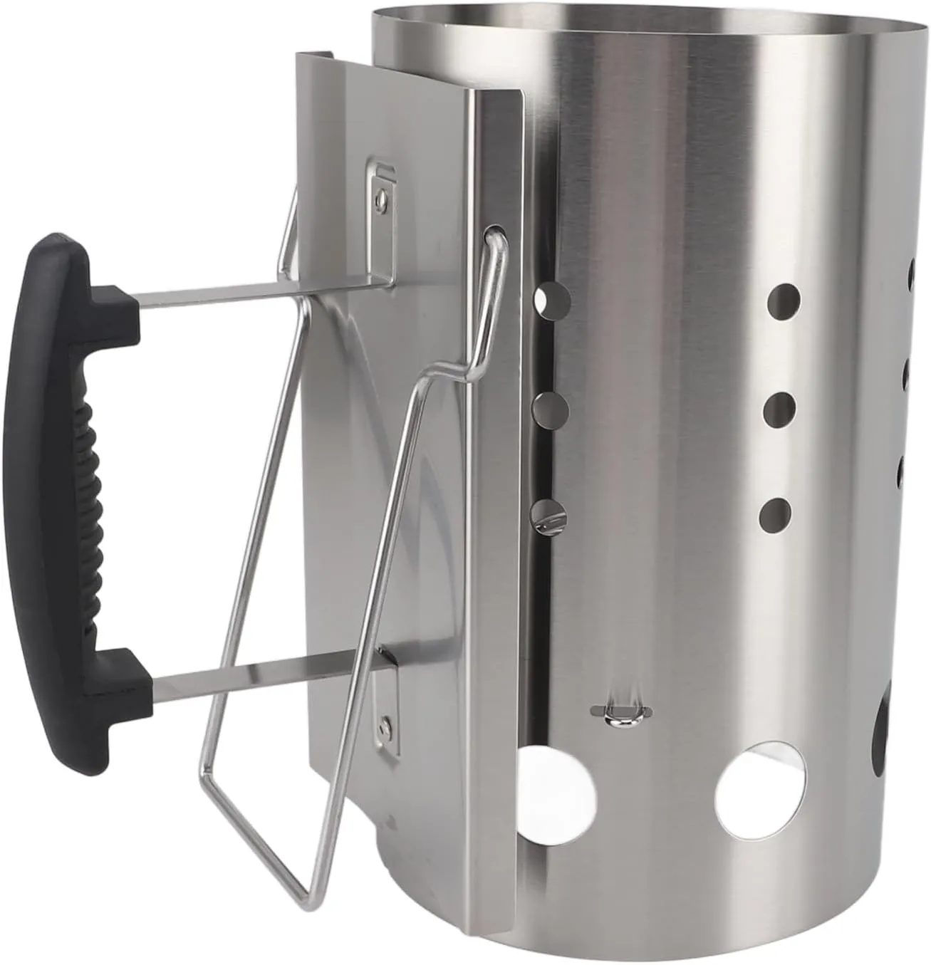 Stainless Steel Chimney Starter BBQ Grill Lighter Barbecue Fire Starter Grilling with Lightweight and Portable, Efficient Fire Starting, Wide Range of Use for Outdoor BBQ Camping