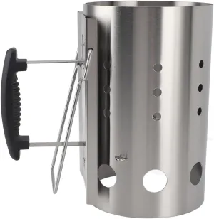 Stainless Steel Chimney Starter, Heavy Duty Rapid Fire Charcoal Starter Barrel for Barbecue Grill and Camping, Portable Outdoor Picnic Chimney Starter