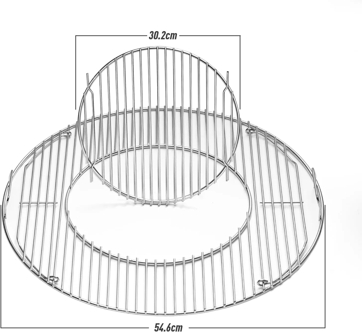 Stainless Steel Cooking Grate for Weber, 22.5 inch Charcoal Grills, Kettle, Performer, Master-Touch, 8835 Hinged Cooking Grate Grids for Weber