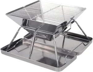 Stainless Steel Grate Barbecue Grill Folding Charcoal Grill for Outdoor Camping Backpacking Hiking