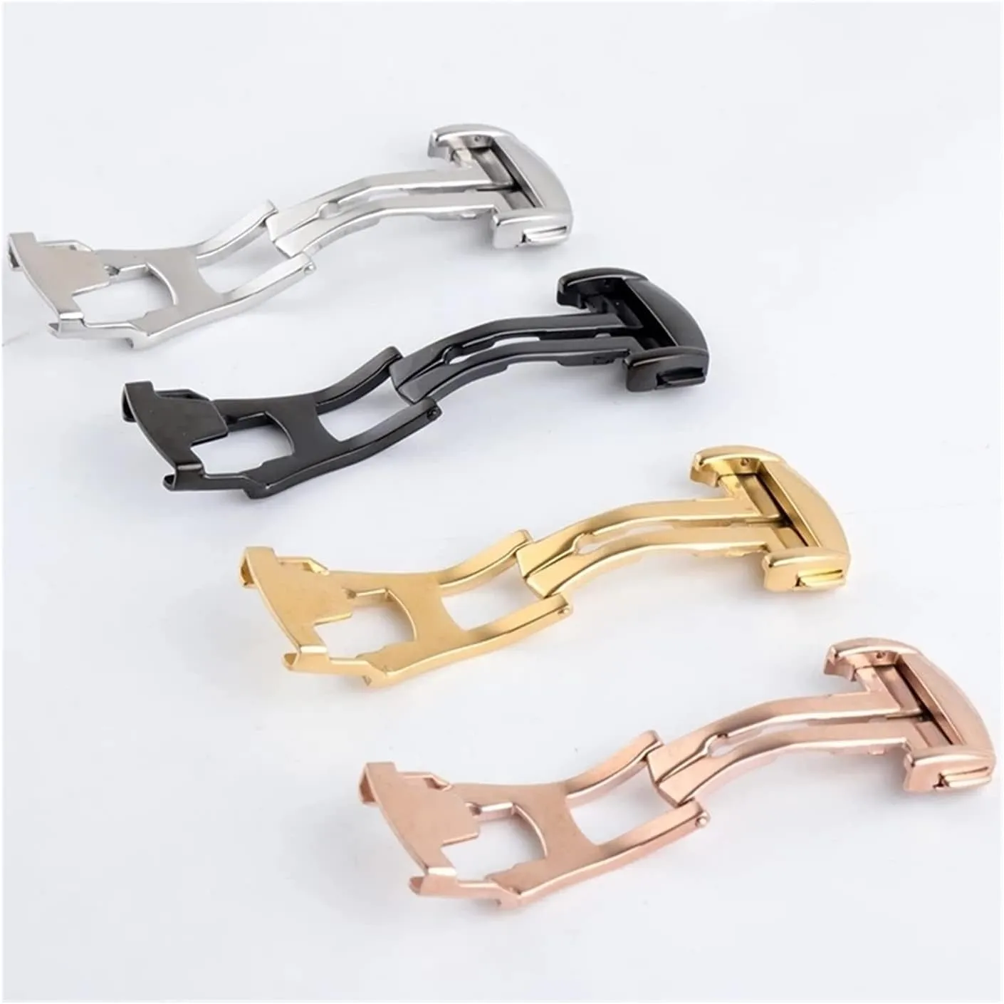 Stainless Steel Watch Bands Buckle Fit For Omg Watch Strap Butterfly Clasp Use On Leather Rubber Watchband 14mm 16mm 18mm 20mm Table buckle