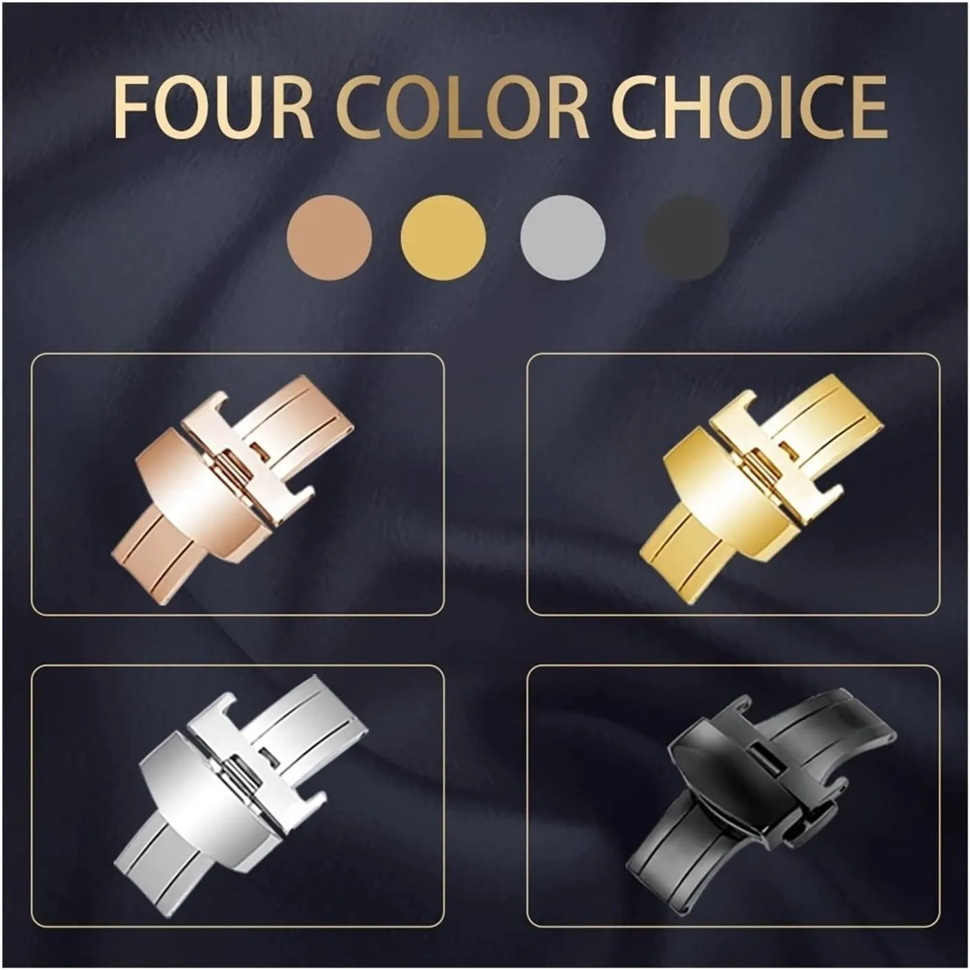 Stainless Steel Watch Bands Buckle Fit For Omg Watch Strap Butterfly Clasp Use On Leather Rubber Watchband 14mm 16mm 18mm 20mm Table buckle