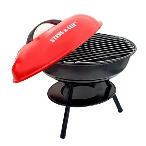 STEVE & LEIF SL-7209 RED PORTABLE CHARCOAL BBQ GRILL (36CMX40CM)