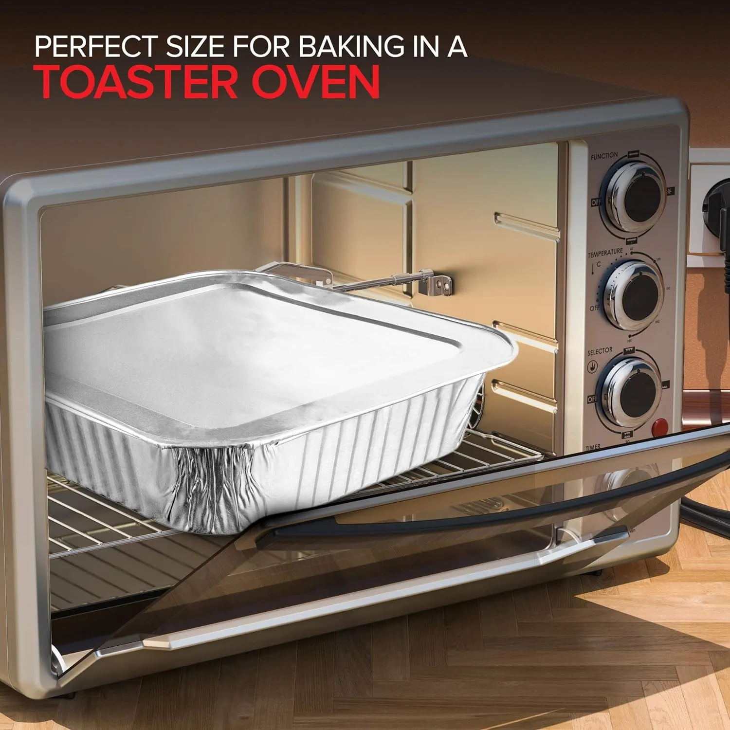 Stock Your Home 8" Square Cake Pans (50 Pack) - Disposable & Recyclable - Aluminum Baking Pans with Lids