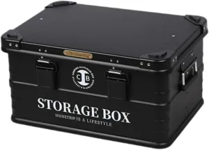 Storage Bin Container Stackable Space Saving Portable Trunk Organizer Aluminum for Kitchen Picnic Fishing Home Garage Grocery, M