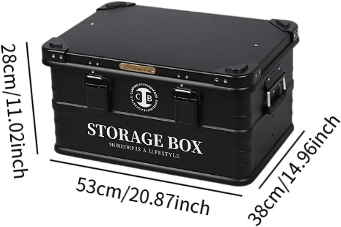 Storage Box Container Multipurpose Waterproof Stowing Tidying Car Trunk Organizer Aluminum for Outdoor Camping Backpacking, M