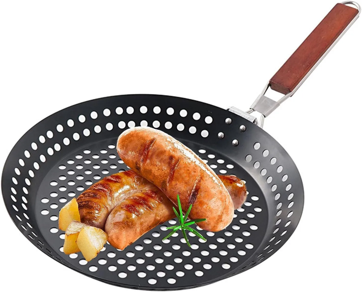 Stove Top Grill - Folding Plates for Camping,Round Camping Frying BBQ Griddle for Meat, Fish and Vegetables for Outdoor Traveling, Camping, Picnic