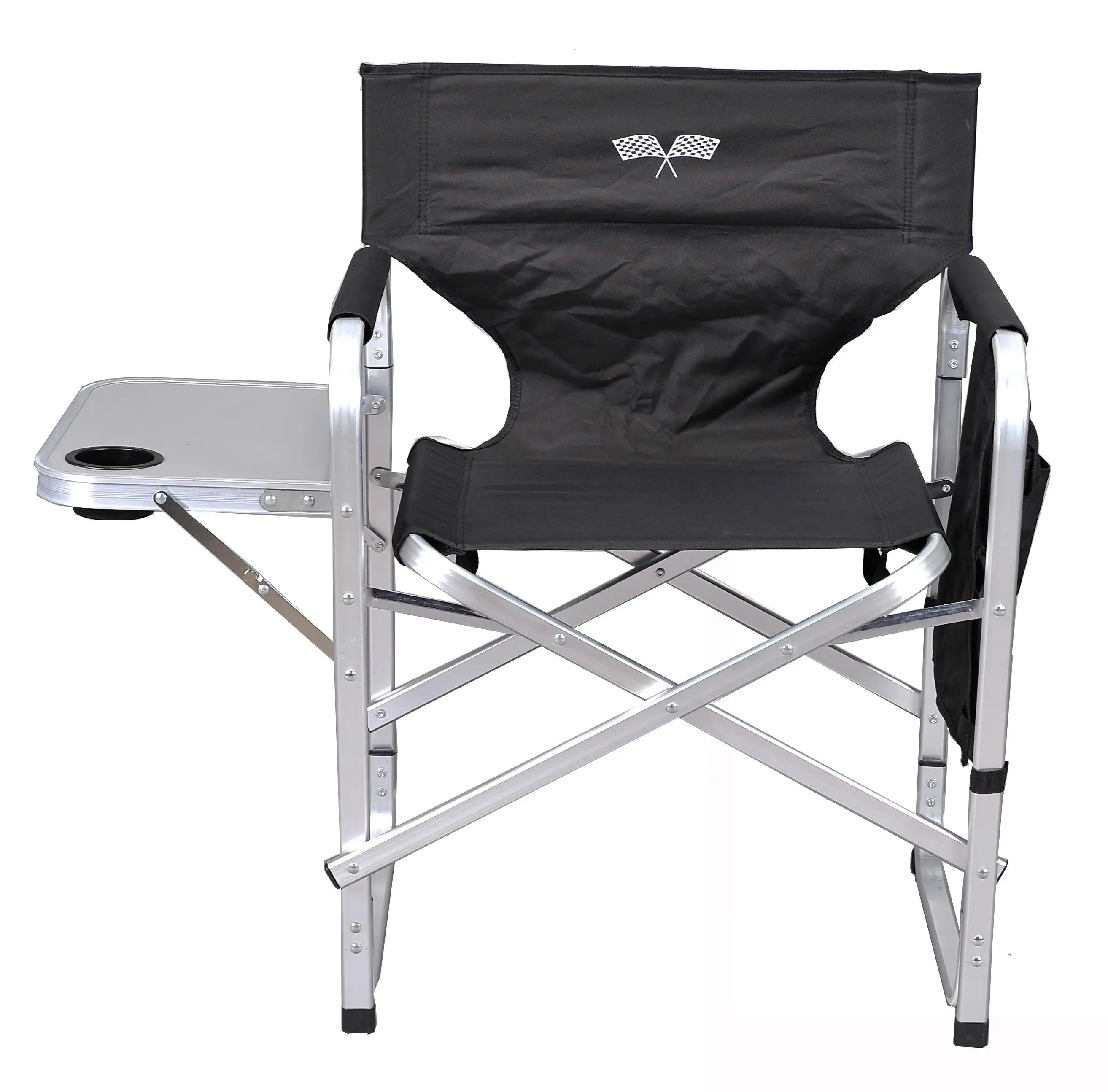 Stylish Camping Director's Chair w/ Side Table & Pockets