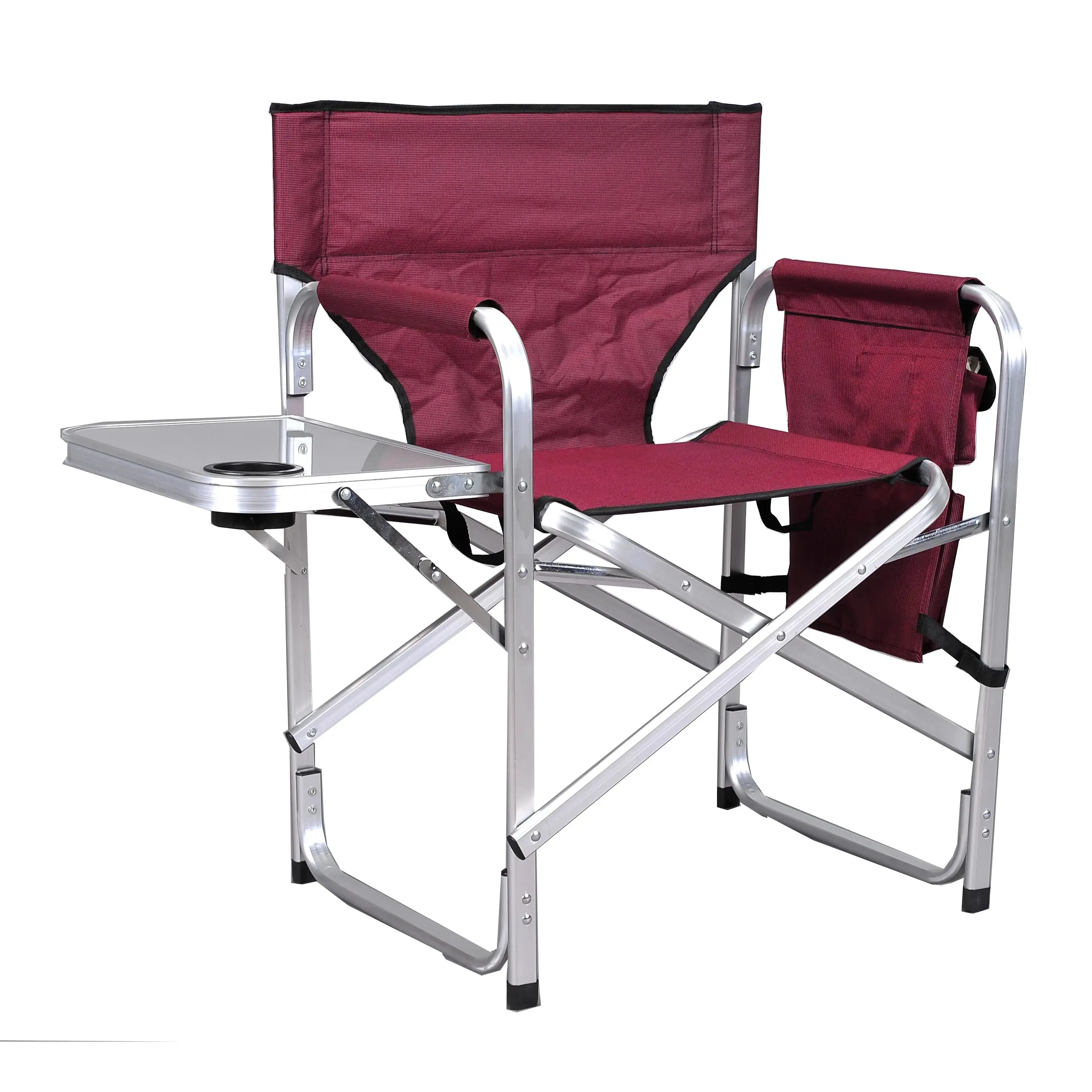 Stylish Camping Director's Chair w/ Side Table & Pockets