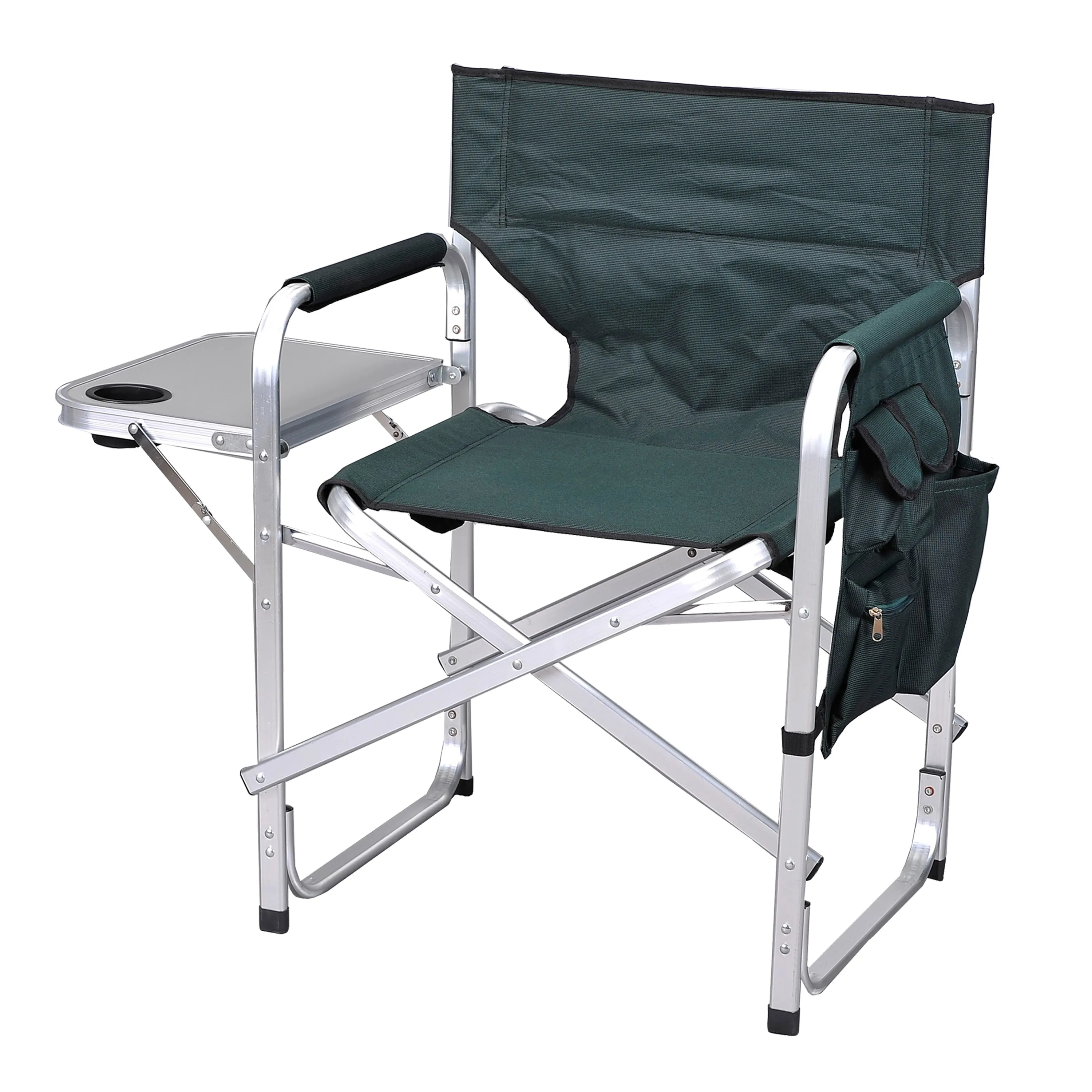Stylish Camping Director's Chair w/ Side Table & Pockets