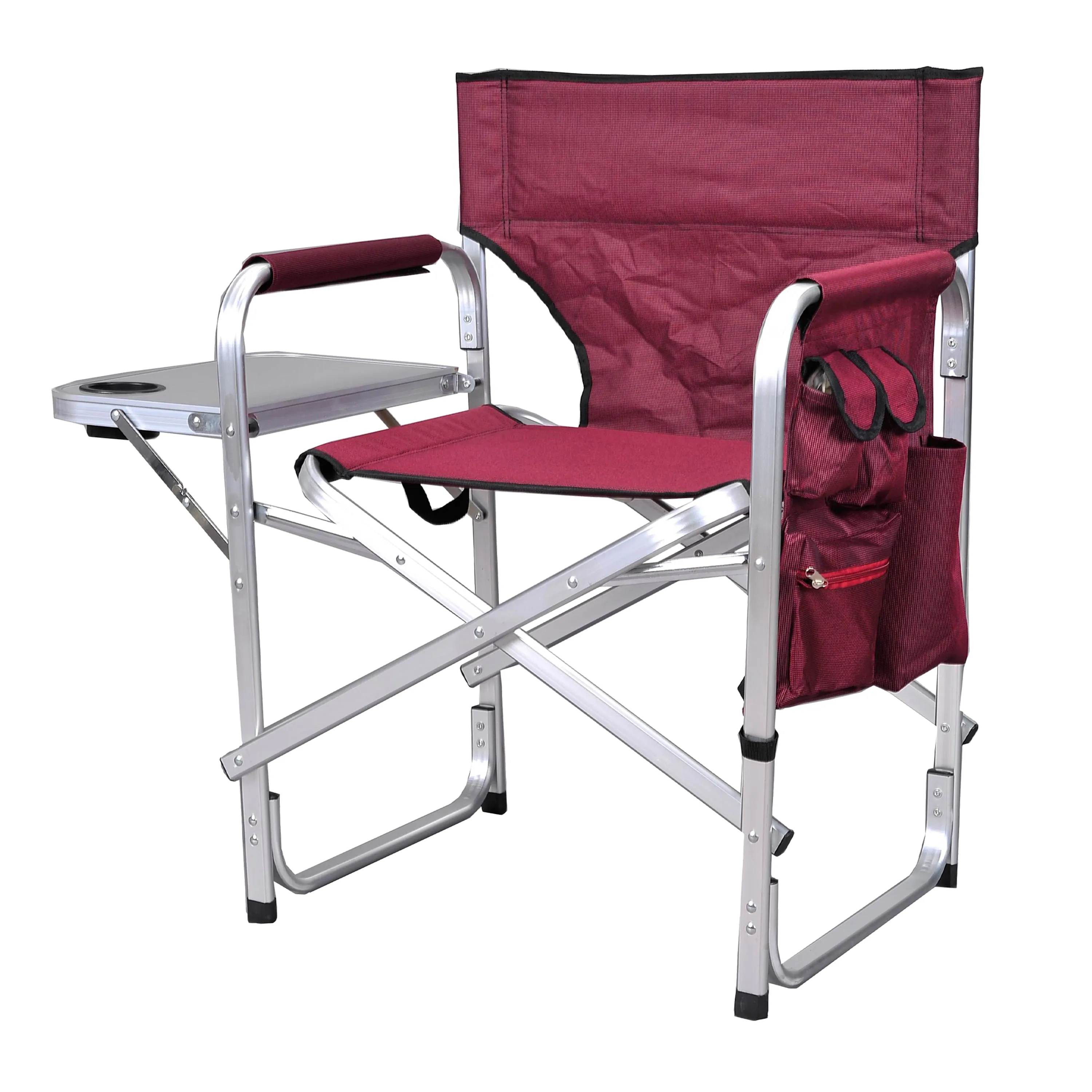 Stylish Camping Director's Chair w/ Side Table & Pockets