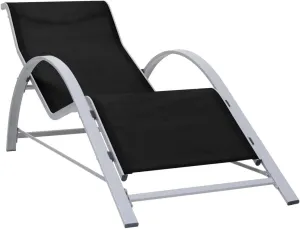 Sunlounger Textilene and Aluminum Blackrecliner Camping Chairs Tanning Chair Patio Suitable for Garden Courtyard
