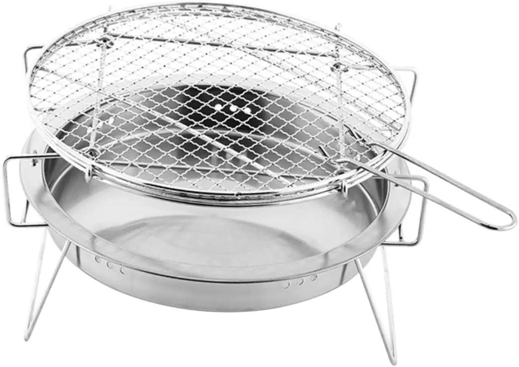 SUPVOX Grill Portable Bbq Folding Stainless Steel Grill Large Capacity Bbq Accessories for Outdoor Activities