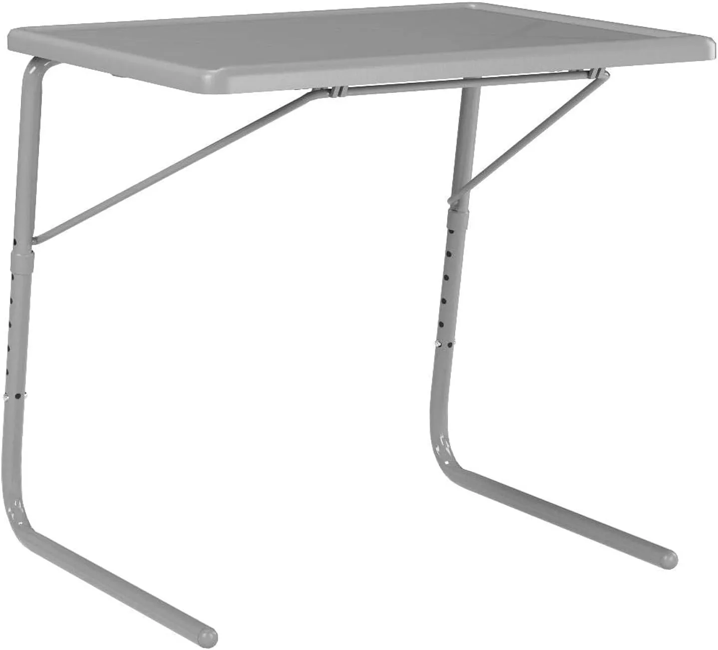 Table Mate XL TV Tray Table - Folding Couch Tables Trays for Eating Snack Food, Stowaway Laptop Stand, Portable Bed Dinner Tray - Adjustable TV Table with 4 Set Angles, Silver