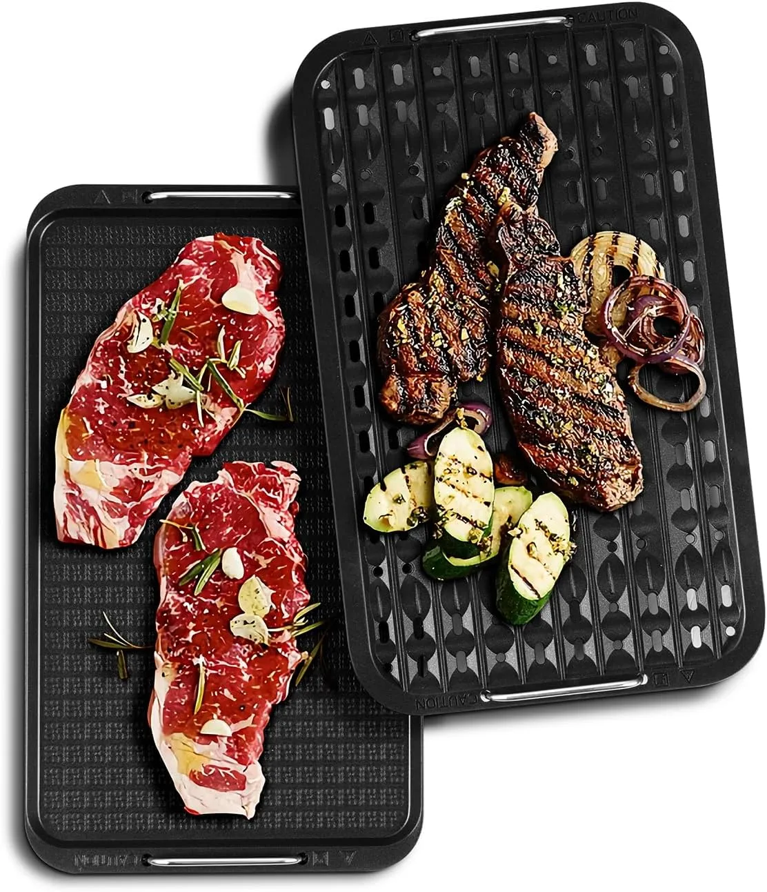 Techwood Indoor Smokeless Grill, 1500W Electric BBQ Grill and Non-Stick Grill Plates with Temperature Control, Removable Drip Tray, Tempered Glass Lid, Red