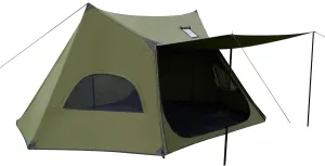 TENPLAY 210gsm TC Canvas Shelter,Waterproof 500mm,Camping Tent,1-2Person Backpacking Tent,Double Door&Window,Stove Jack,Fire-Retardant&Windproof,Portable,Easy Setup,4Season for Family Camping,Hiking