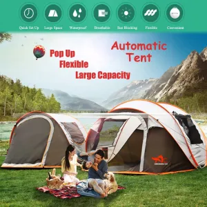 Tent 4 Automatic Tent Personalized assistance Automatic Pop-up Setup Fully Waterproof 2-8 Season Versatile collection People Camping Tent Windproof Outdoor Instant Family
