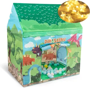 Tent for Kids with Light Dinosaur Playhouse Folding Tent Indoor Outdoor Play with Carrying Bag (Dinosaur Tent)