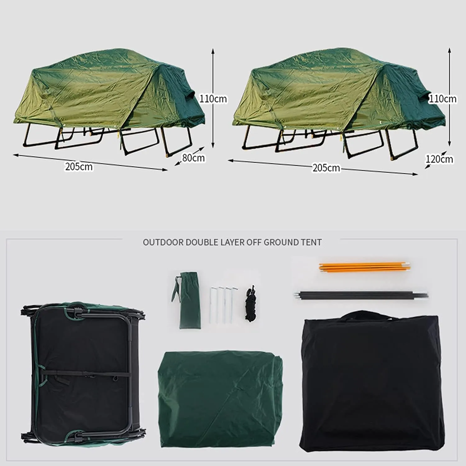 Tent Outdoor | Camping Tent | Off-Ground Tent, Waterproof Glamping, 4 Seasons Dome Tent Light, Large Family Tent, For Outdoor Camping