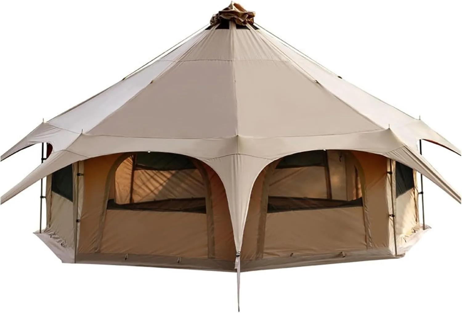 Tent Outdoor Circus Tent Camping Cotton Canvas Rainproof Large Yurt Tent Camping Park Tent 4 Season Outdoor Camping Tent Family Tent Lightweight, 450x450x280cm