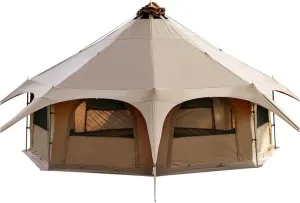 Tent Outdoor Circus Tent Camping Cotton Canvas Rainproof Large Yurt Tent Camping Park Tent 4 Season Outdoor Camping Tent Family Tent Lightweight, 450x450x280cm
