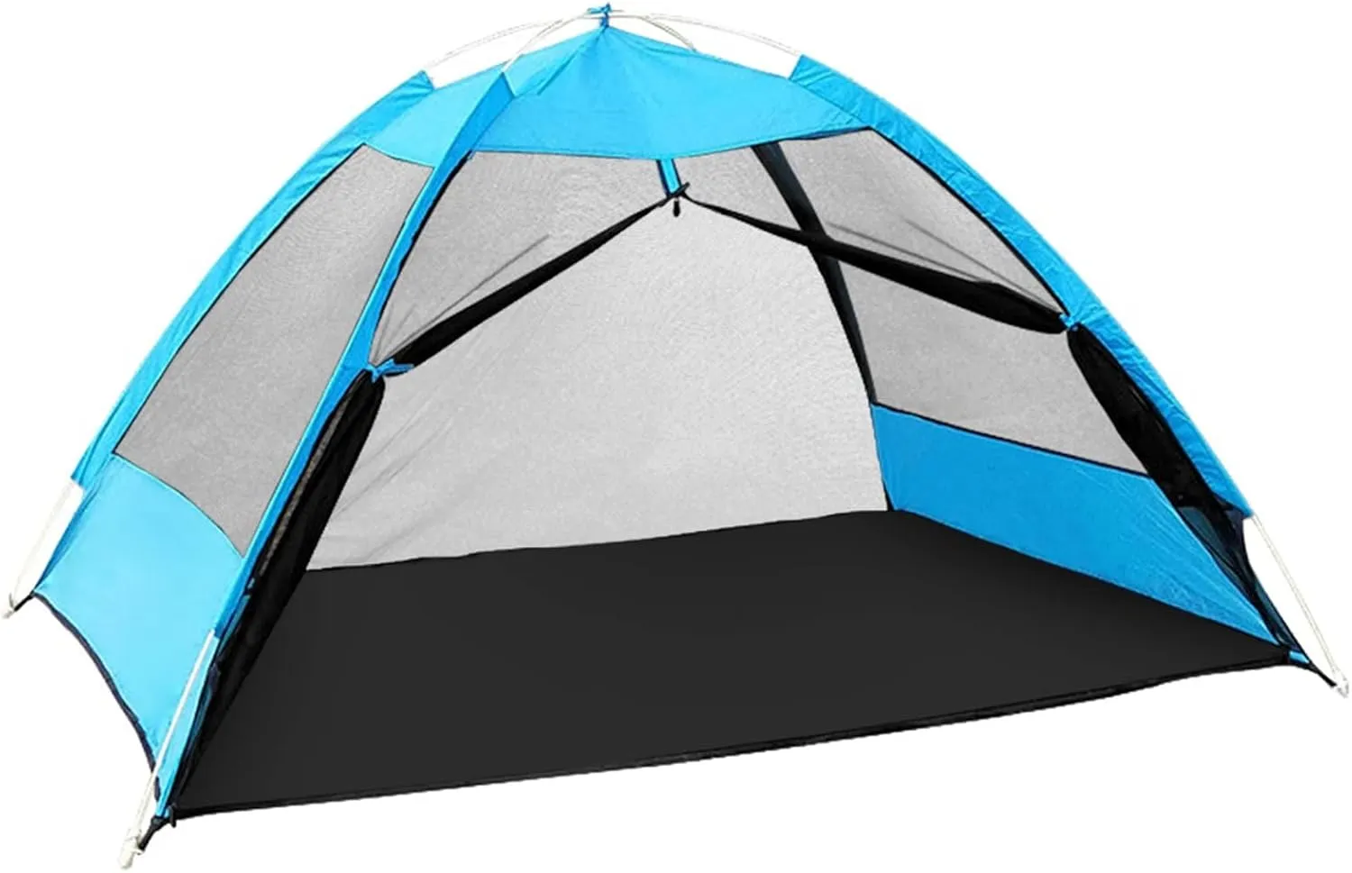 Tent Ultralight Pop-up Camping Tent Outdoor Mesh Tent Beach Leisure Net for 2 Person (Blue One Size)