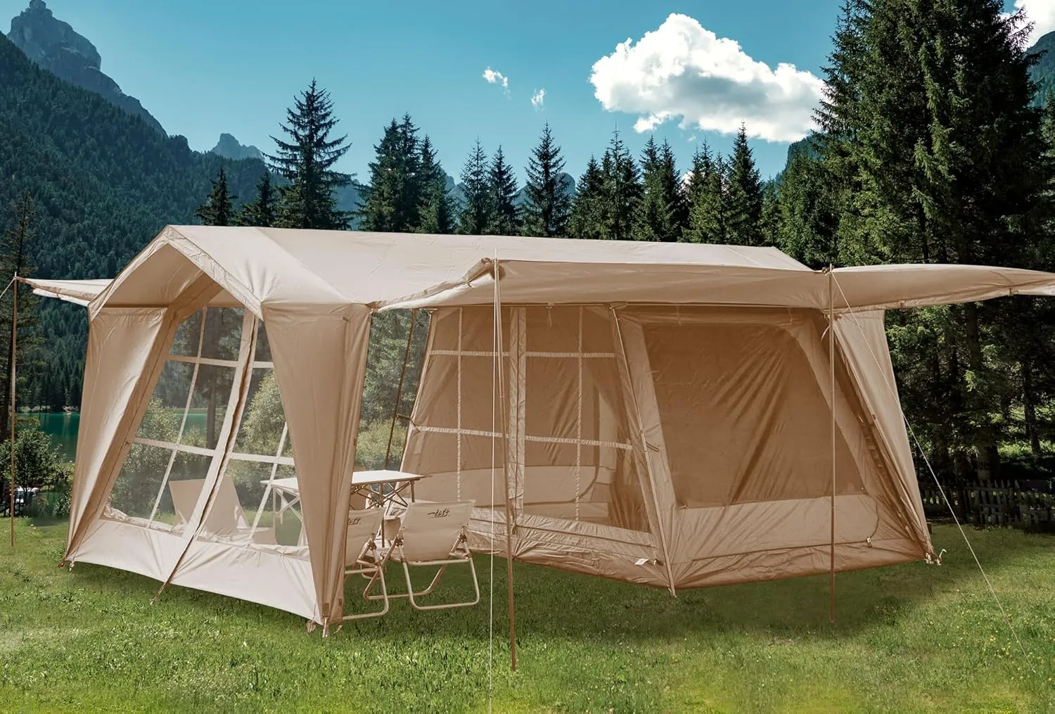 Tents 4/6/8/12 Person, Easy Setup Waterproof Camping Tent with Rainfly, Portable Double Layer Large Family Tent for Camping Backyard Outdoor &Hiking